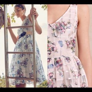 Anthropology Maeve garden dress Sz 4 floral fit and flare